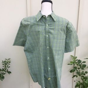 Cherokee Sz L Cotton Plaid Men Shirt